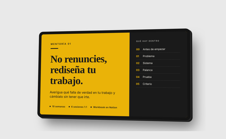 Mentoría No renuncies, rediseña tu trabajo